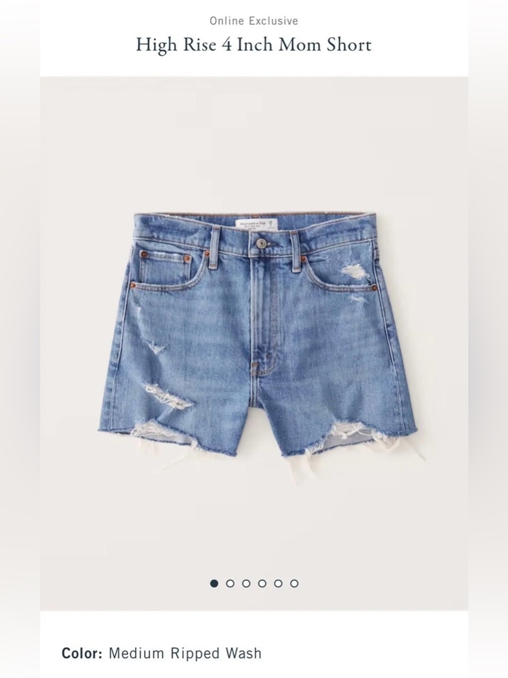 A&F Curve Love 4” Mom Shorts